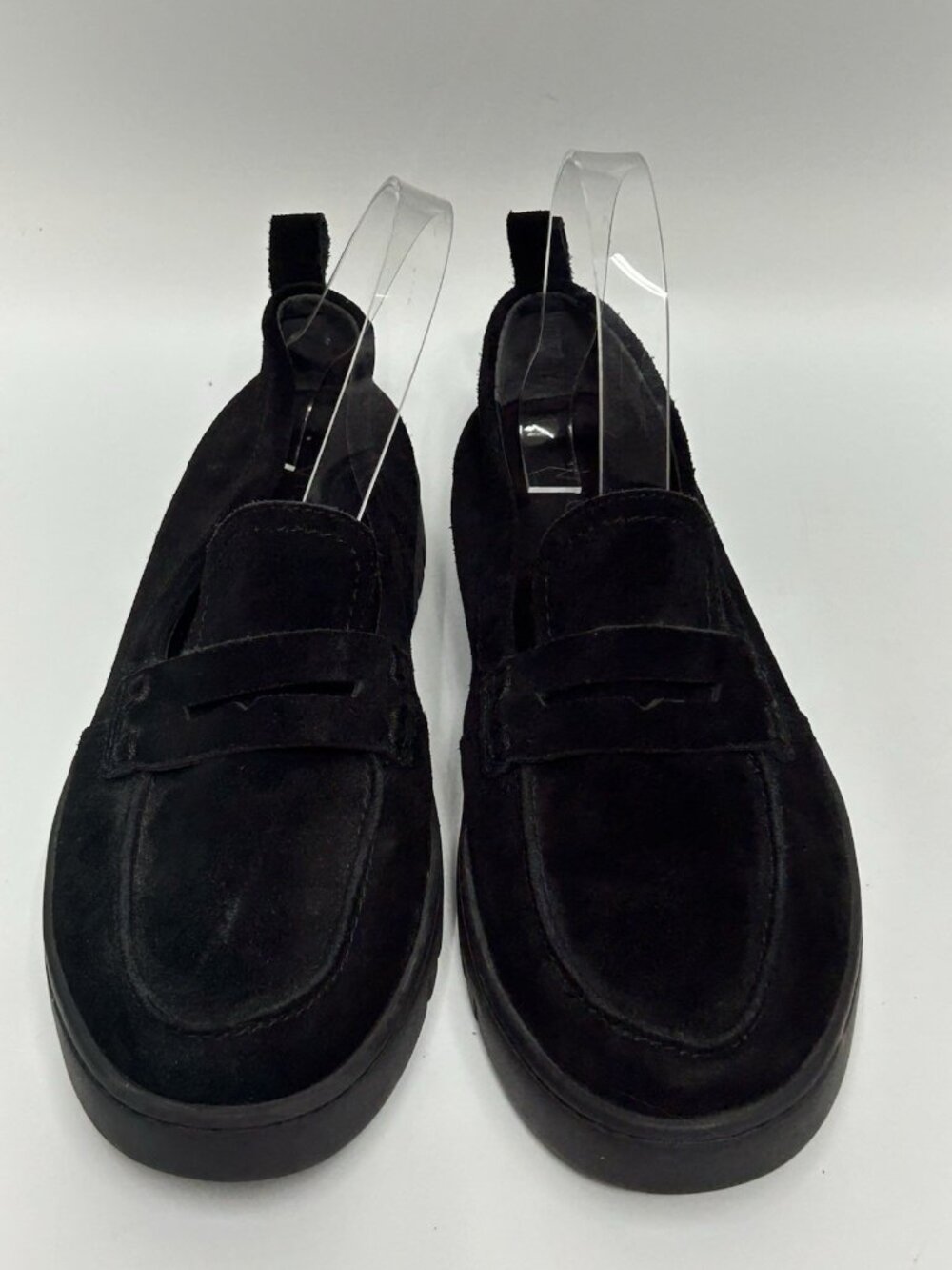 Vionic Uptown Penny Loafers Black Women 8.5 Suede Orthotic Lug Sole Flats Preppy - Picture 4 of 9